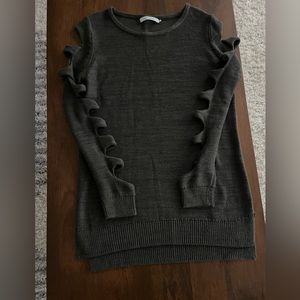 Stitches and Stripes Olive Tunic Sweater with Arm Cutouts - Size S